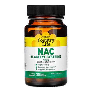 NAC (N-Ацетил-Цистеїн) 750 мг 30 капсул ТМ Кантрі Лайф / Country Life