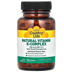Натуральный витамин Е 400 МЕ 90 капсул Кантри Лайф/Country Life 