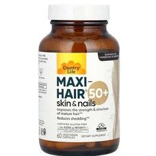 Комплекс вітамінів і мінералів для волосся MAXI HAIR 50+ ТМ Кантрі Лайф /Country Life 60 капсул - Фото