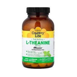 L-теанин 100 мг 60 жевательных таблеток ТМ Кантри Лайф / Country Life 