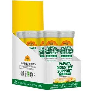 Papaya Digestive Support On-The-Go 60 жевательных таблеток ТМ Кантри Лайф / Country Life 