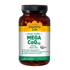 Mega Коэнзим Q-10 100 мг 60 мягких капсул ТМ Кантри Лайф / Country Life - Фото