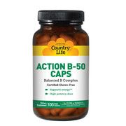 Вітаміни групи B Action B-50 100 капсул ТМ Кантрі Лайф / Country Life - Фото