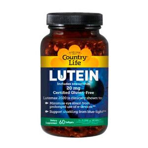 Комплекс для гостроти зору Лютеїн 20 мг 60 капсул ТМ Кантрі Лайф / Country Life