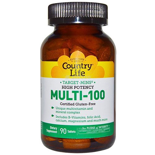 Вітаміни Multi-100 таблетки №90 ТМ Кантрі Лайф / Country Life - Фото