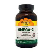 Витамины Omega-3 (Омега-3 рыбий жир) 1000 мг 100 капсул ТМ Кантри Лайф / Country Life - Фото