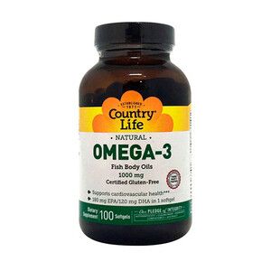Витамины Omega-3 (Омега-3 рыбий жир) 1000 мг 100 капсул ТМ Кантри Лайф / Country Life
