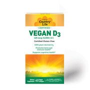 Вегетарианский витамин Д3 5000 МЕ (Vegan D3) 60 капсул ТМ Кантри Лайф / Country Life - Фото