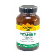 Витамин C и шиповник таблетки 1000 мг №90 ТМ Кантри Лайф / Country Life - Фото