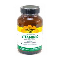 Витамин C и шиповник таблетки 1000 мг №90 ТМ Кантри Лайф / Country Life - Фото