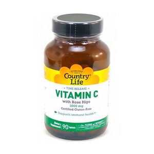 Вітамін C і шипшина таблетки 1000 мг №90 ТМ Кантрі Лайф / Country Life