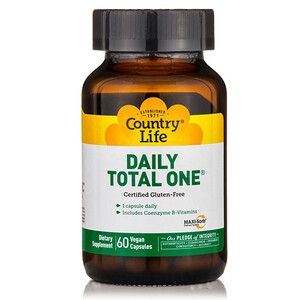 Вітамінно-мінеральний комплекс Daily Total One для дорослих з залізом 60 капсул ТМ Кантрі Лайф / Country Life