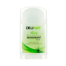 Мінеральний дезодорант-стік DeoNat з натуральним соком алое та гліцерином плоский 100 г - Фото