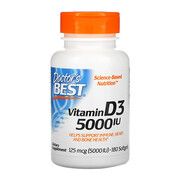 Витамин D3 (Vitamin D3) 5000IU Doctor's Best 180 желатиновых капсул - Фото
