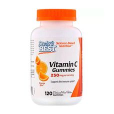 Вітамін C з апельсиновим смаком Doctor's Best 250 мг 120 желейних цукерок - Фото