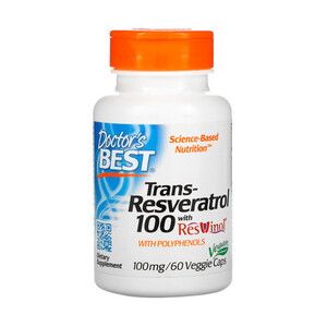 Ресвератрол Trans-Resveratrol 100 мг Doctor's Best 60 гелевих капсул 