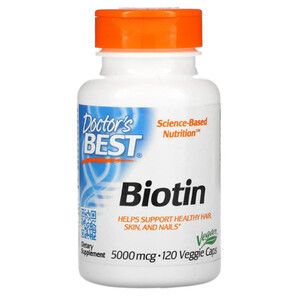 Биотин (B7) 5000 мкг Doctor's Best 120 гелевых капсул