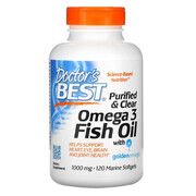Рыбий жир (Purified Clear Omega-3 Fish Oil) 1000 мг Doctor's Best 120 капсул - Фото
