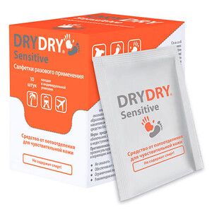 Салфетки разовые от пота Dry-Dry sensitive 10 шт