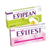 Тест-смужка для визначення овуляції Eviplan 5 + тест-смужка для визначення вагітності Evitest One - Фото