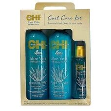 Набор CHI Aloe Vera Curl Care Kit для ухода за кудрявыми волосами (шампунь+кондиционер+масло) - Фото