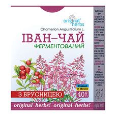 Іван-чай ферментований з брусницею Original Herbs 40 г  - Фото