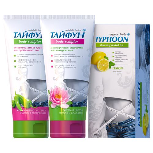 Набір для схуднення Тайфун № 4 (Чай Лимон + Крем + Сироватка) - Фото