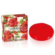 Мыло натуральное круглое Красная роза 90 г TM Флоринда / Florinda - Фото