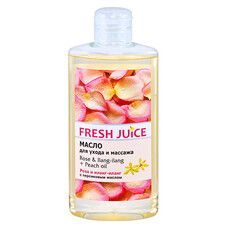 Fresh Juice Олія для догляду й масажу Троянда та іланг-іланг з Персиковою олією 150 мл  - Фото