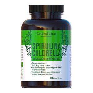 Спирулина+Хлорелла (Spirulina+Chlorella) таблетки №200 