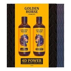 Набор для волос Golden Horse 4DPower шампунь и маска 2х400мл  - Фото