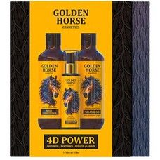 Набір для волосся Golden Horse 4D Power шампунь, маска та олія - Фото