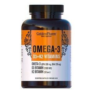 Омега-3 + D3+K2 1000 мг мягкие желатиновые капсулы № 90 