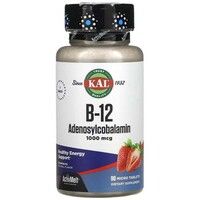 Витамин B-12 аденозилкобаламин 1000 мкг KAL B-12 Adenosylcobalamin со вкусом клубники 90 микротаблеток