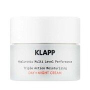 Крем зволожувальний День-Ніч потрійної дії Klapp Hyaluronic Multi Level Performance Triple Action Moisturizing Day & Night Cream 50 мл  - Фото