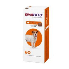 Бравекто для собак 4,5-10 кг від бліх і кліщів 250 мг (інсектоакарицид) - Фото