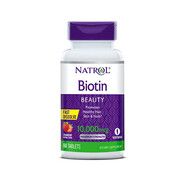 Біотин (Biotin) 10,000 мкг зі смаком полуниці ТМ Natrol / Натрол 60 таблеток - Фото