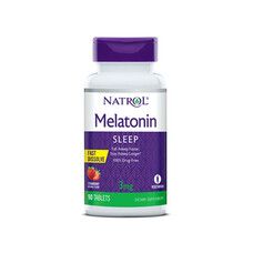 Мелатонин (Melatonin) Клубника 3 мг F/D ТМ Natrol / Натрол 90 таблеток - Фото