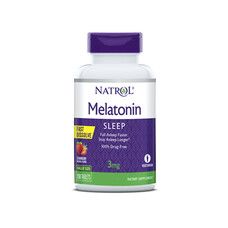 Мелатонин (Melatonin) Клубника 3 мг F/D ТМ Natrol / Натрол 150 таблеток - Фото