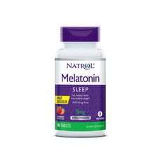 Мелатонін (Melatonin) Полуниця 5 мг F/D ТМ Natrol / Натрол 90 таблеток - Фото