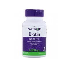 Биотин (Biotin) 1000 мкг ТМ Natrol / Натрол 100 таблеток - Фото