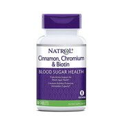 Кориця для зниження цукру з біотином (Cinnamon, Chromium & Biotin) ТМ Natrol / Натрол 60 таблеток - Фото