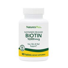 Биотин (В7) медленного высвобождения 10 мг (Biotin) Nature's Plus 90 таблеток - Фото