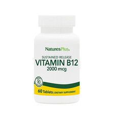 Витамин B-12 (Метилкобаламин) Vitamin B-12 2000 мкг Nature's Plus 60 таблеток - Фото