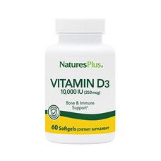 Витамин Д3 (Vitamin D3) 10 000 МЕ Nature's Plus 60 гелевых капсул - Фото