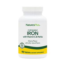 Железо с витамином C (Chewable Iron) вишневый вкус Nature's Plus 90 таблеток - Фото