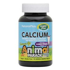 Кальций для Детей (Chewable Calcium) Без Сахара Animal Parade Вкус Ванили Natures Plus 90 жевательных таблеток - Фото