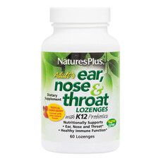 Комплекс ухо, горло, нос с пробиотиком К12 вкус тропических ягод и вишни Natures Plus 60 таблеток для рассасывания - Фото