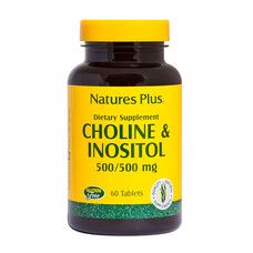 Холін та Інозитол 500/500 мг Natures Plus 60 таблеток - Фото