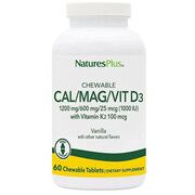Жевательный кальций (Cal/Mag/Vit D3) Nature's Plus (вкус ванили) 60 жевательных таблеток - Фото